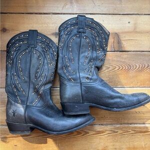 Frye Charcoal Studded Cowboy Boots